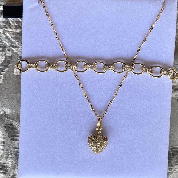 FAC 3 Piece Swarovski Pendant & Necklace NWT - Picture 8 of 9